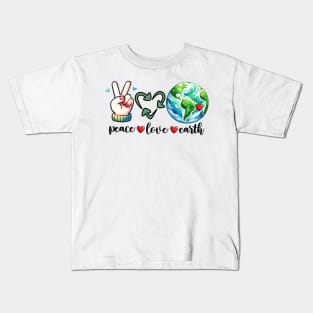 Peace Love Earth Kids T-Shirt